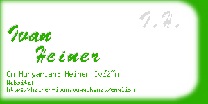 ivan heiner business card